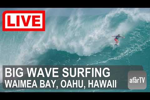 🌎 LIVE in 4K: XL Swell arriving to Waimea Bay for Big Wave Surfing!