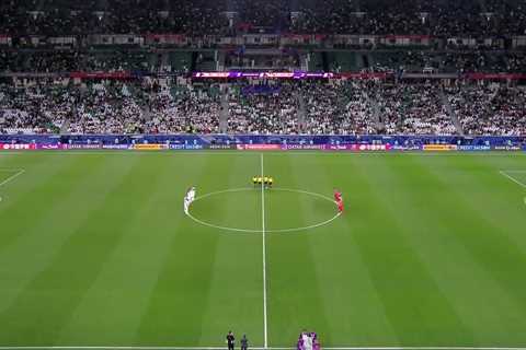 Video: Iran and Palestine players observe a minute of silence in memory of innocent lives lost in..