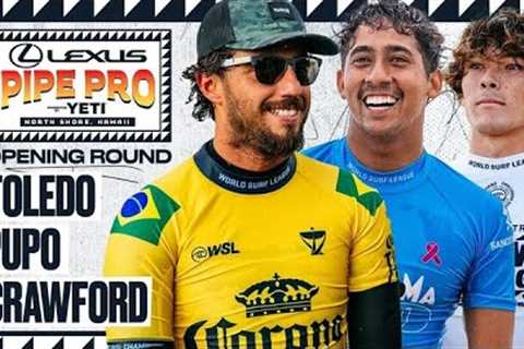 Filipe Toledo, Samuel Pupo, Shion Crawford | Lexus Pipe Pro presented by YETI 2024 - Opening Round