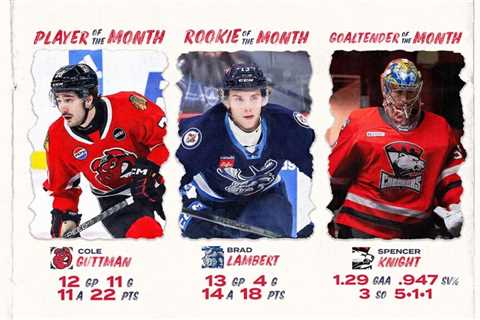 Guttman, Lambert, Knight named award winners for March | TheAHL.com