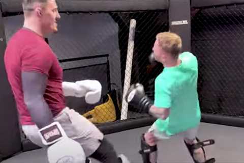 UFC Interim Champ Tom Aspinall Does The ‘Dead Leg Challenge’ With Olympic Gymnast Nile Wilson