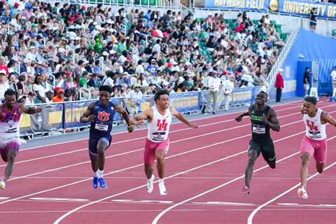 British sprinter Louie Hinchliffe runs 9.95 to win the NCAA 100m