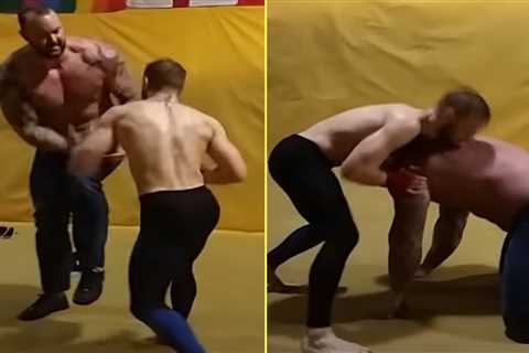 Conor McGregor ‘f***** up’ Thor Bjornsson in famous sparring footage despite staggering 300lbs..