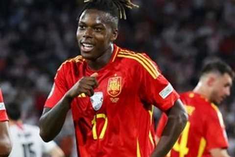 Ghana winger Inaki Williams celebrates brother Nico Williams after incredible performance for Spain ..