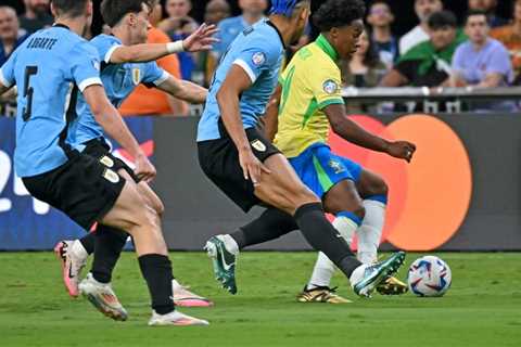 Barcelona duo involved in an on-field scuffle during Uruguay-Brazil Copa America showdown