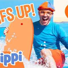 Blippi Learns to Surf at a Water Park! Summer Videos for Kids