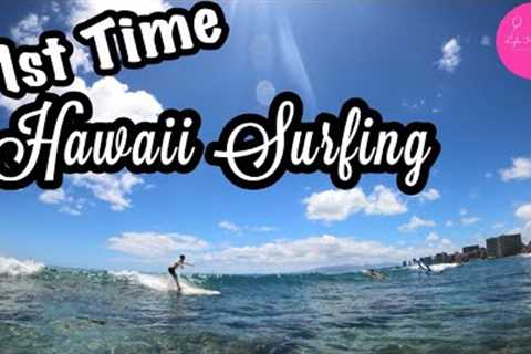 🏄‍♀️ Surfing Lesson in Hawaii | My First Time Surfing | Kid Surfing