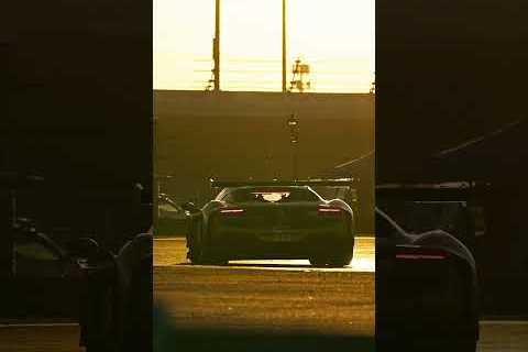 Chasing the sun during golden hour at #Daytona24! 🌅 #IMSA #Ferrari296GT3 #FerrariRaces